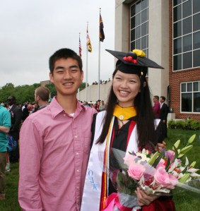 Stone and I on graduation day