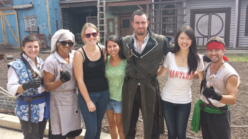 Photo of myself with my friends and the cast of "Pirate Hunters"