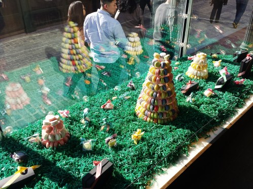 Macaron display in the window