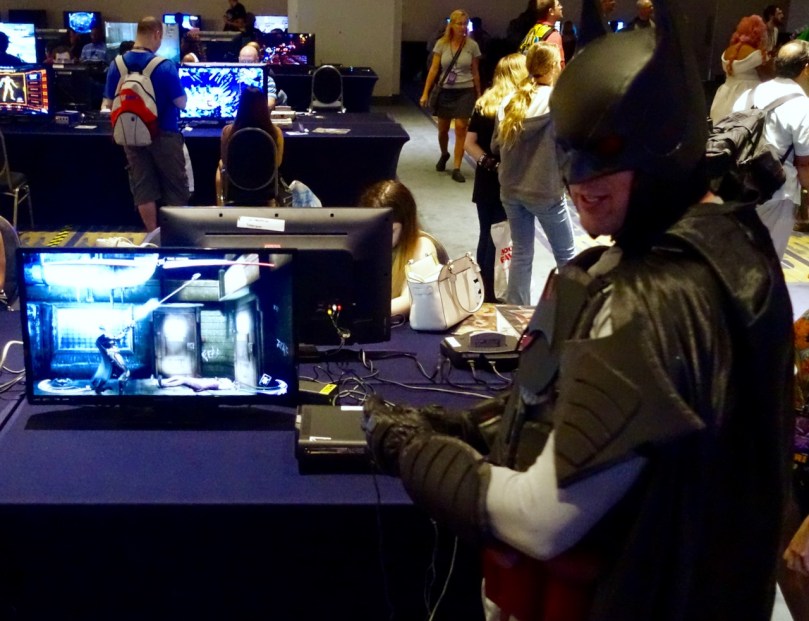 Batman playing video games